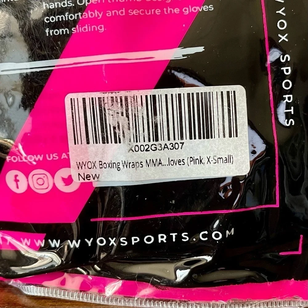 5 for 20|WYOX SPORT Inner gel BOXING WRAPS|pink|SIZE XS|NWT|SEALED IN PA…​​ - Picture 2 of 2